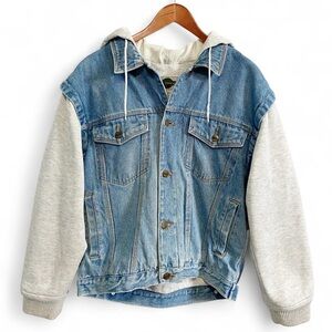 Vintage OutBrook Button-Up Denim
Fleece Hoodie Jacket